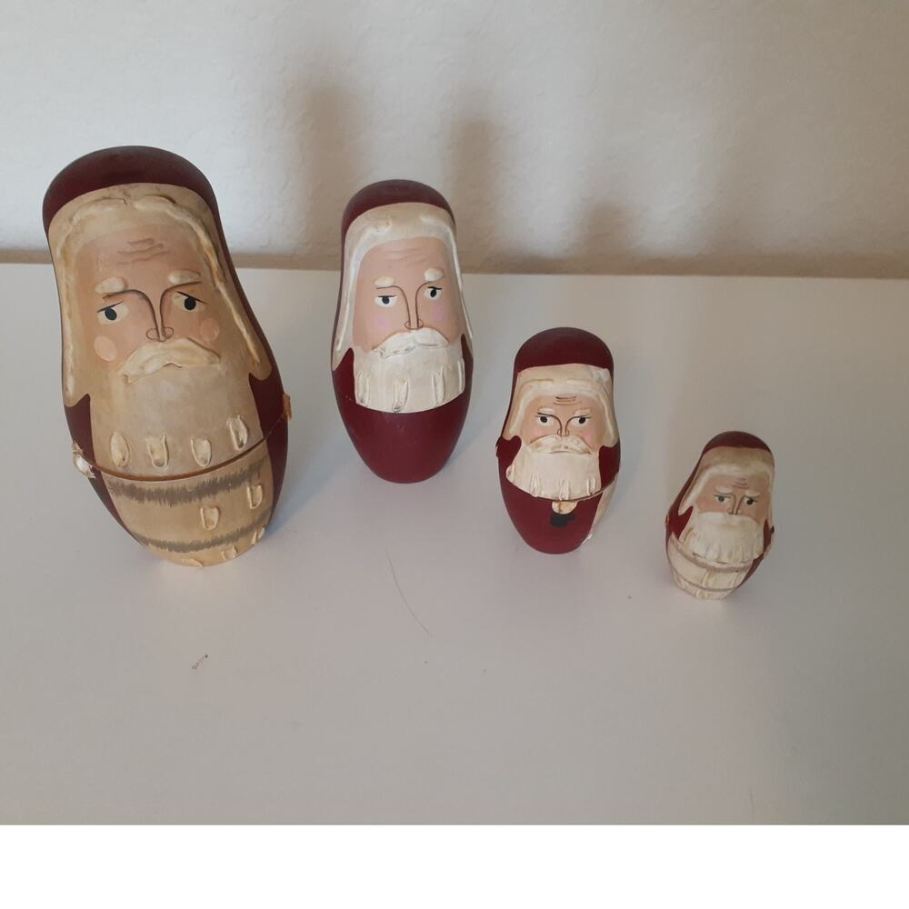 Santa Claus Set of 4 Nesting Dolls 7.5" Christmas Novelty Collection